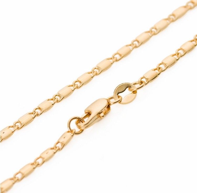 Jewel Tie 14k White Gold 2.4mm Flat Figaro Chain with Secure Lobster Lock Clasp Jewel Tie 14k White Gold 2.4mm Flat Figaro Chain with Secure Lobster Lock Clasp