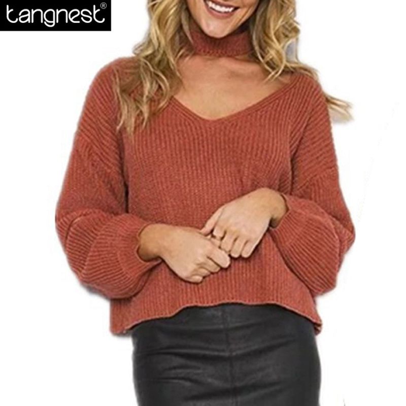 Frieed Women Cotton Casual Loose V Neck Solid Pullover Sweatshirt Crop Top