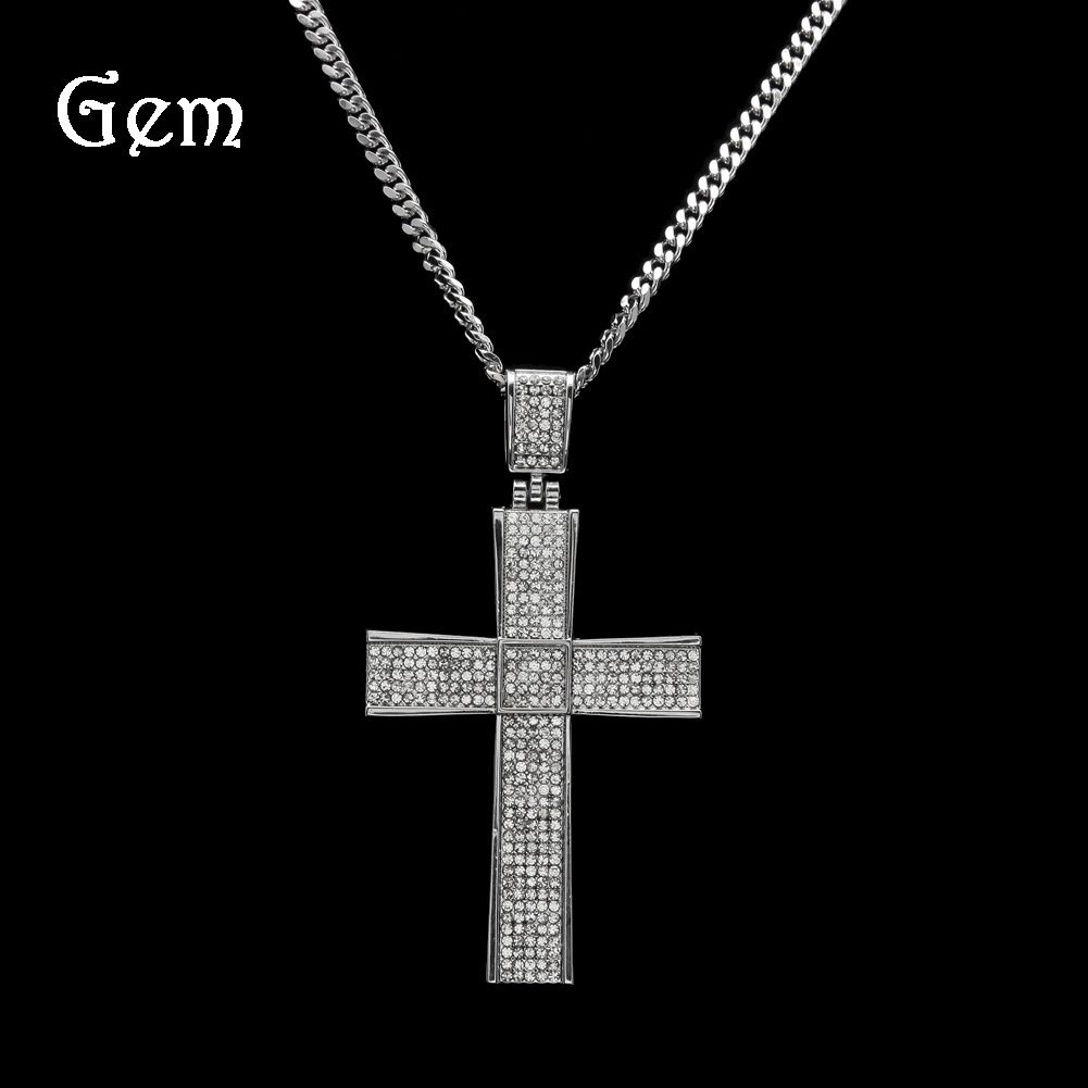 10 Silver Plated 20" Necklaces with Large Cross  Pendants Wholesale Jewellery