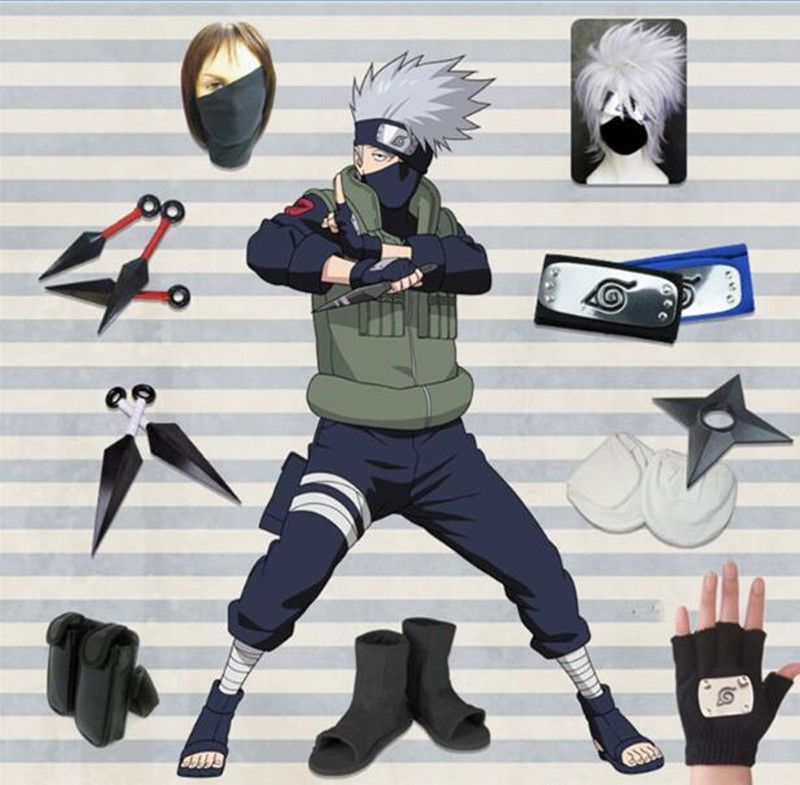 Malidaike Anime Naruto Hatake Kakashi Full Set Cosplay Costume Clothe With Weapon Stage Property Halloween Costumes Online Cheap Cosplay Costumes From Malidaike 111 67 Dhgate Com