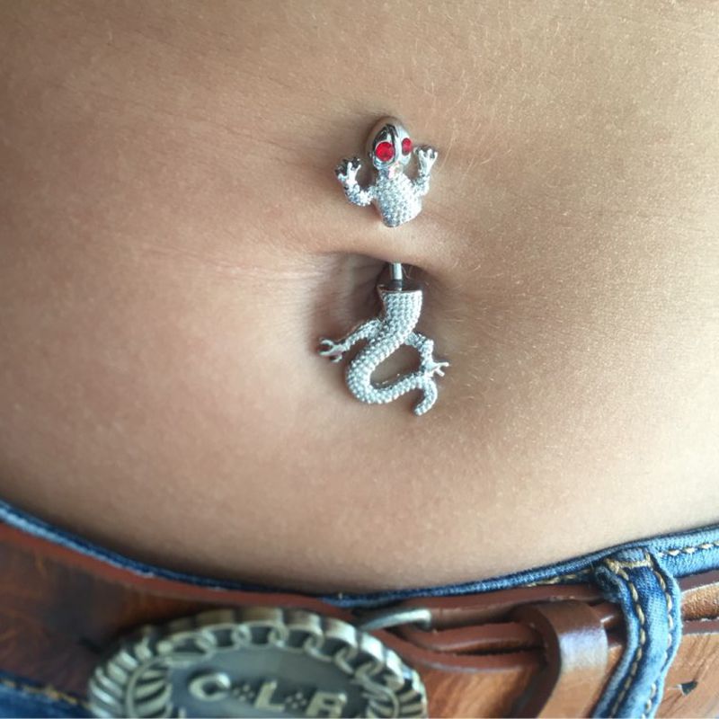 lizard belly button ring