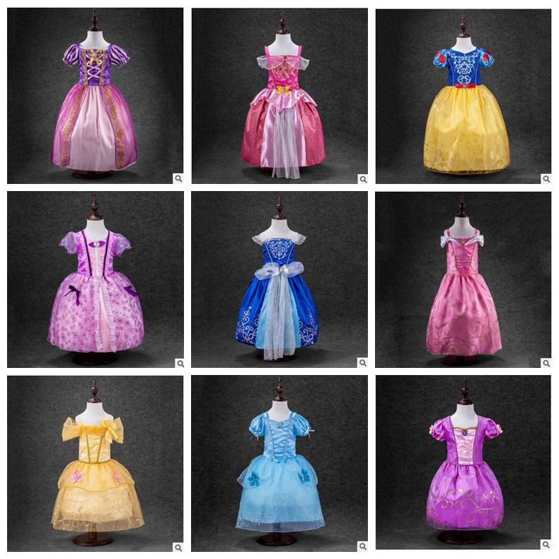 Bella Durmiente Rapunzel Blanca Nieves Belleza Cinderella Princesa Party Traje Vestido Niñas Tutu Ball Gown Vestido Bella Durmiente Rapunzel Blanca Nieves Belleza Cinderella Princesa Party Traje Vestido Niñas Tutu Ball Gown Vestido