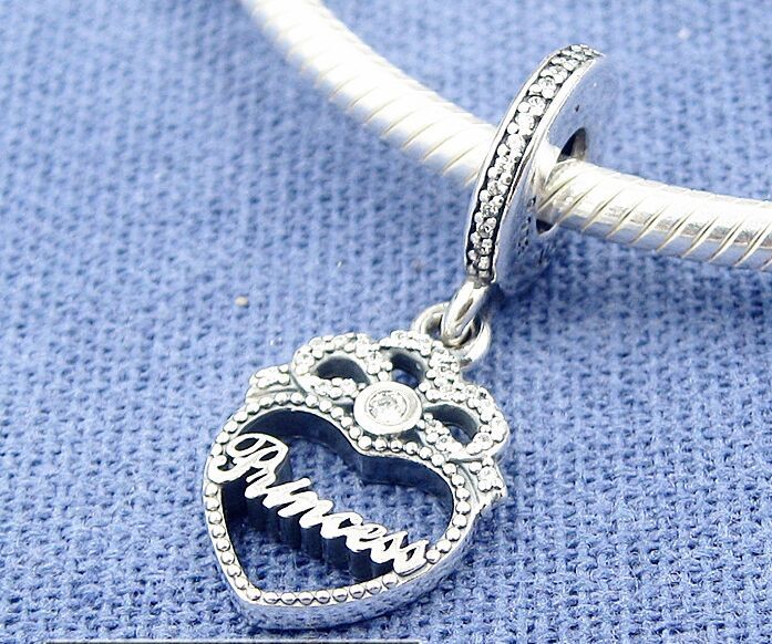 European 925 Silver CZ Charm Beads Pendant Fit sterling Bracelet Necklace Chain