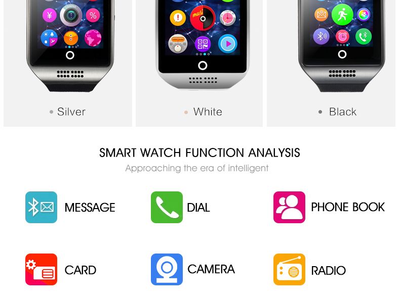 Bluetooth Smartwatch Curved Screen Smart Watch Apro Q18 Support NFC SIM TF GSM Video With Camera