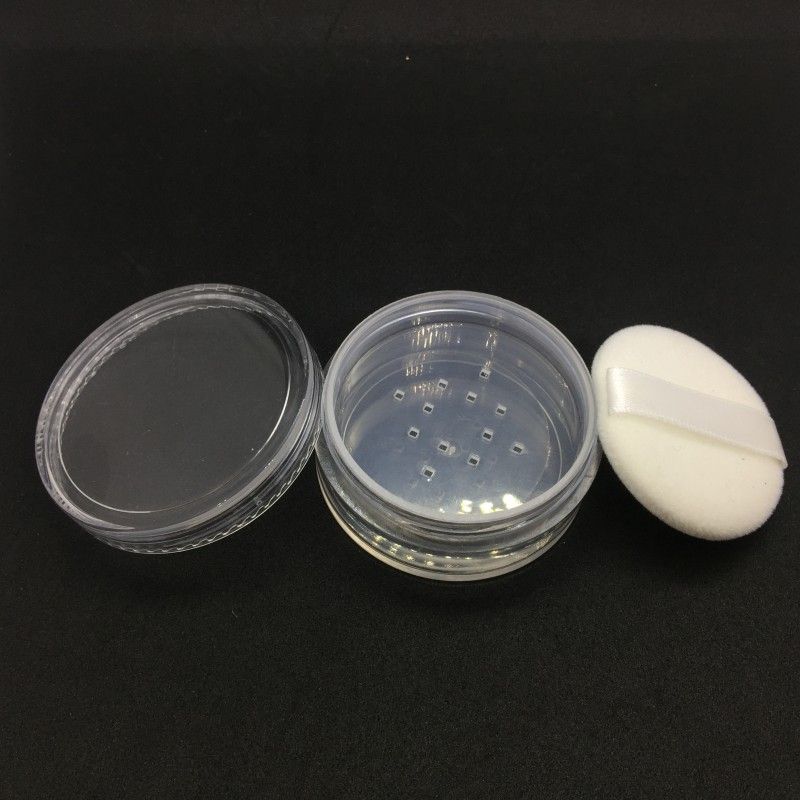 2020 30G Portable Empty Clear Make Up Powder Container With Sifter And