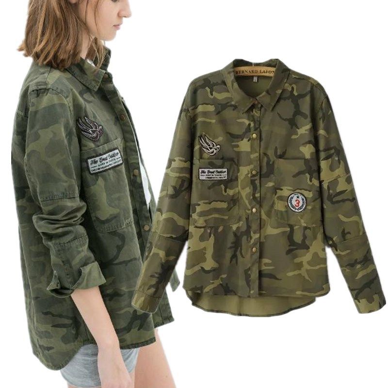 camisa militar mujer