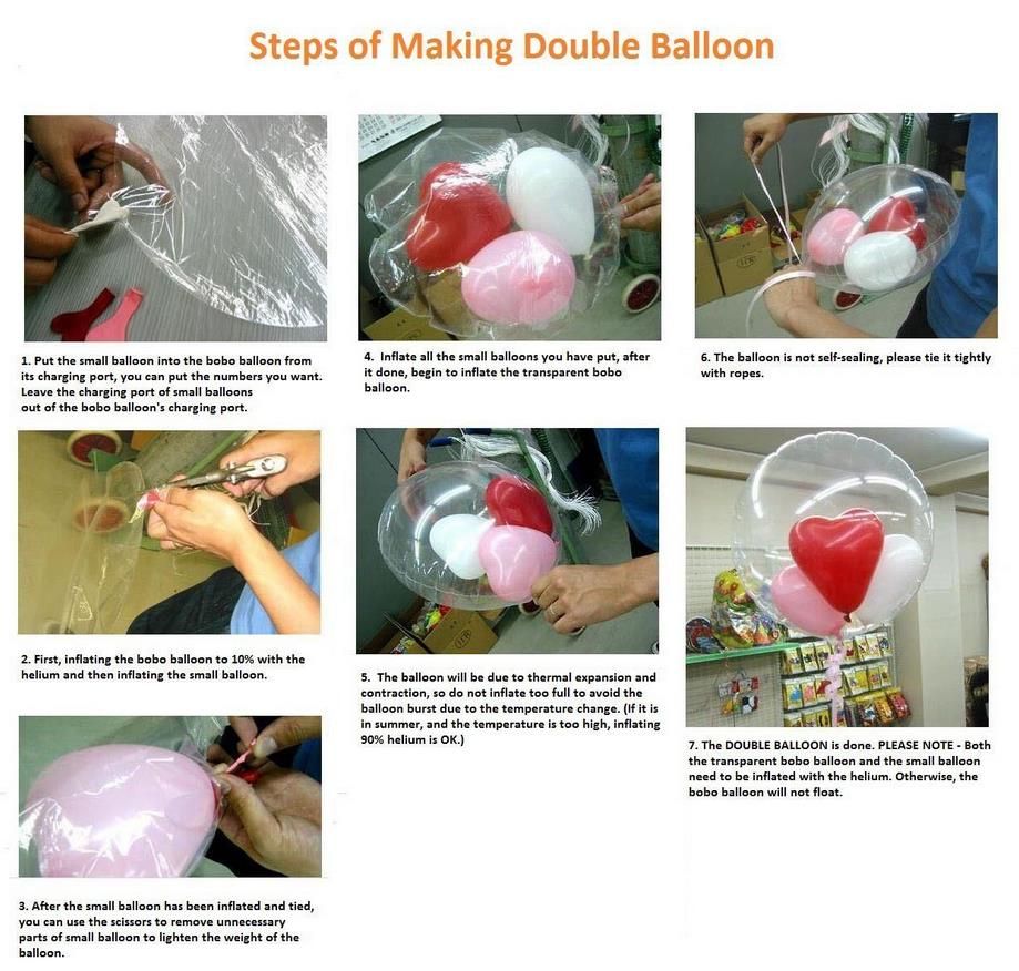 24 Inch Clear Foil Helium Air Balloons Creative Bobo Balloons Wedding