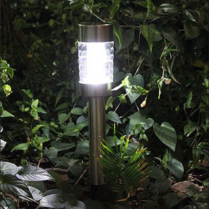 2019 Led Solar Garden Column Lights 43cm Stainless Steel Power