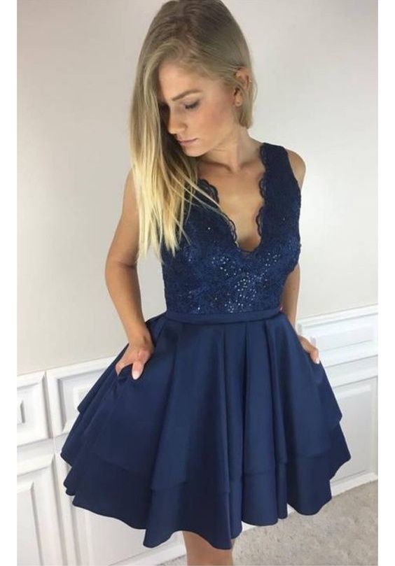 dark blue hoco dresses