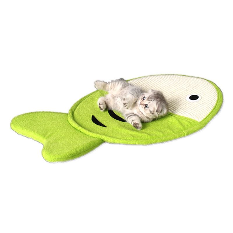 2020 Fish Shape Cat Scratch Board With Sherpa Ball Toy,Cat Scratchers