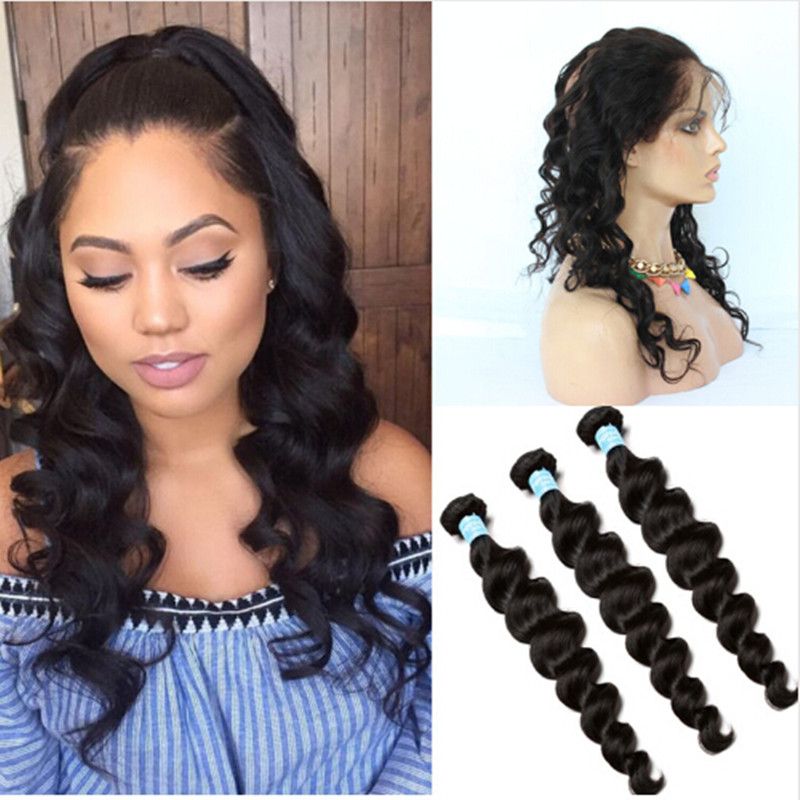 2020 8a Peruvian Loose Deep Wave 360 Lace Frontal Closure With