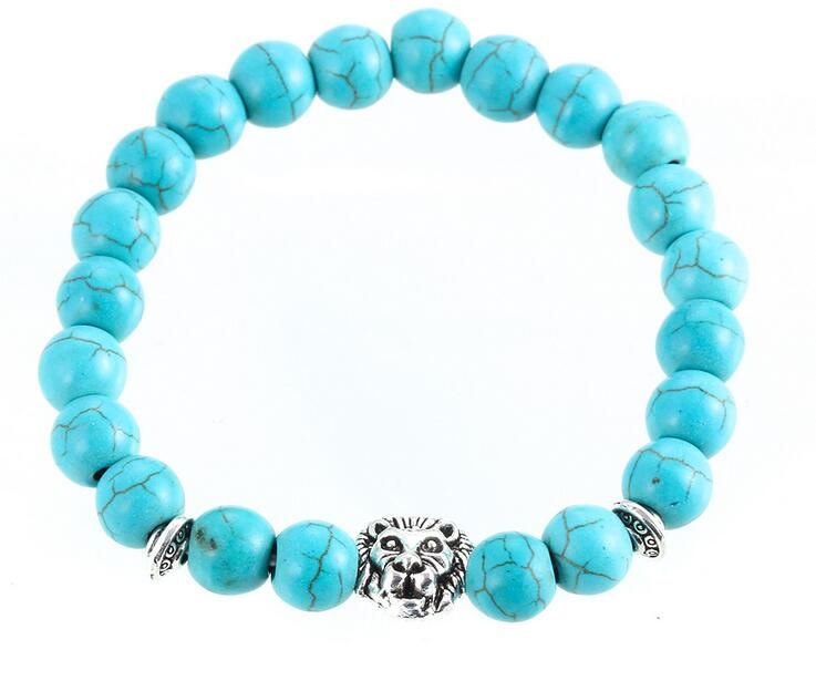 Silver Lion and Blue Turquoise