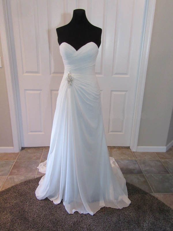 chiffon ruched wedding dress