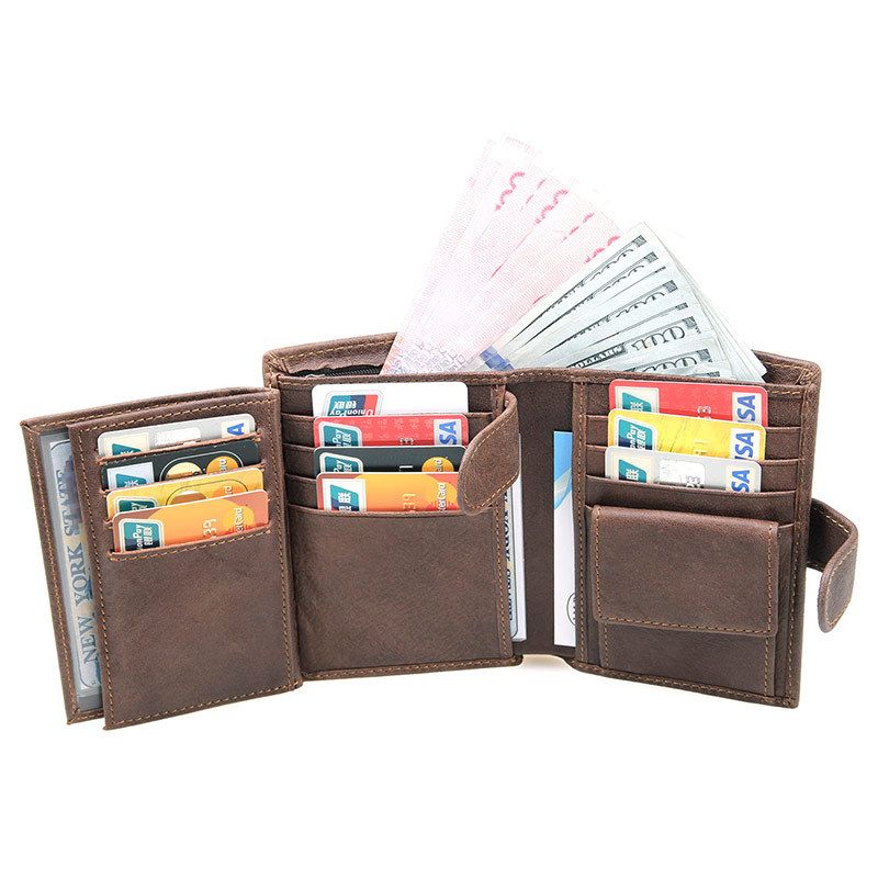 Luxury Wallet Mens Wallets Mens Wallet Short Casual Cow Genuine Leather