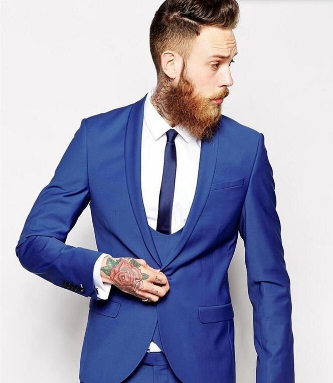 2019 Custom Made Men Suits Royal Blue Men Classic Groom Tuxedos Blazer Men Prom Tux Bridegroom Jacket+ Pant+Vest From Antu186, $111.88