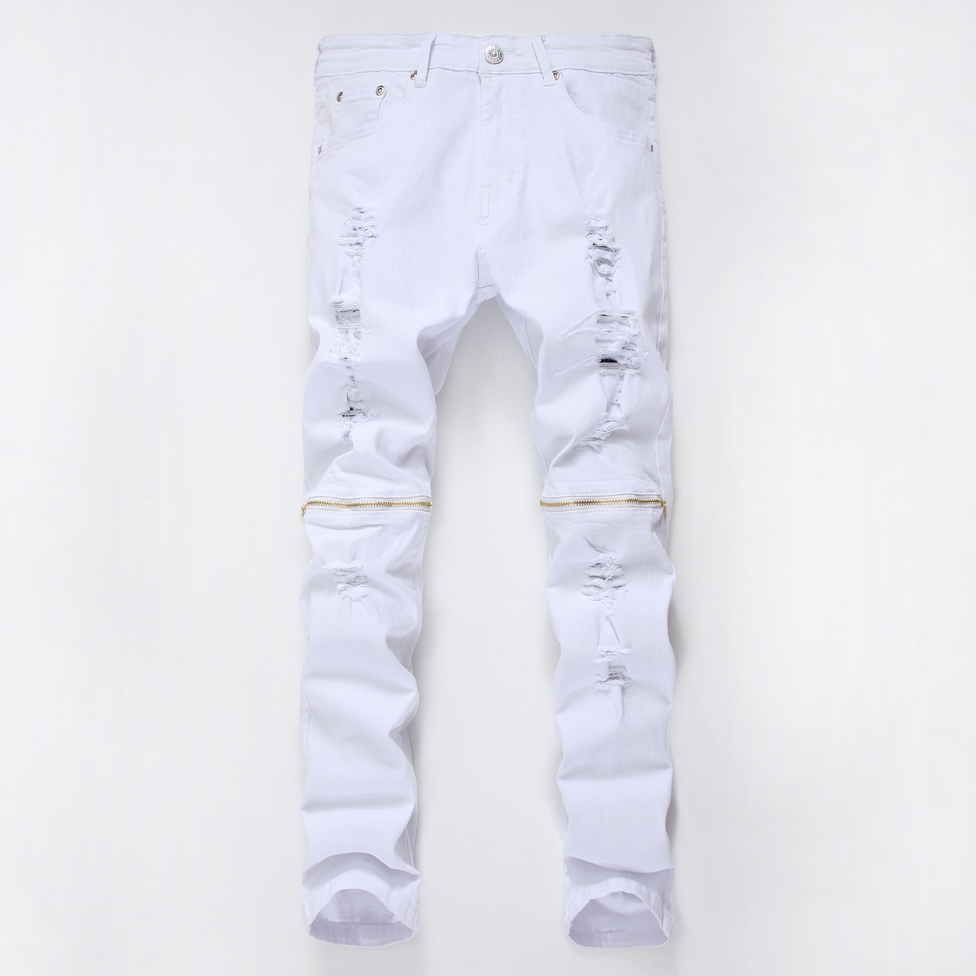 all white biker jeans