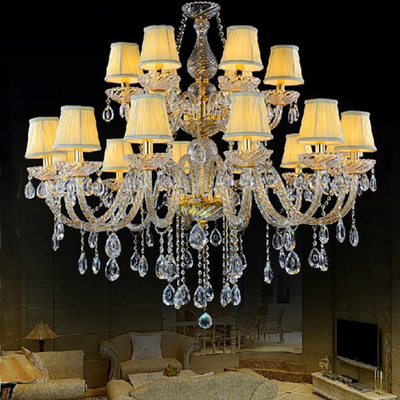 Dining Room Hotel Bedroom Crystal Chandelier With Shade Living