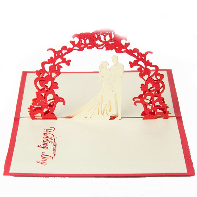 Gold Wedding Card 3D Pop Up Greeting Card Wedding Card with Envelope Folding Card for Wedding Engagement Congratulations Invitation Christmas Valentines Day Cards Gift