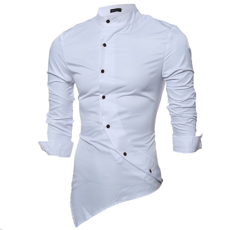 Camisas de para hombres de manga larga Mandarin Collar Camisas de ocio Camisas para