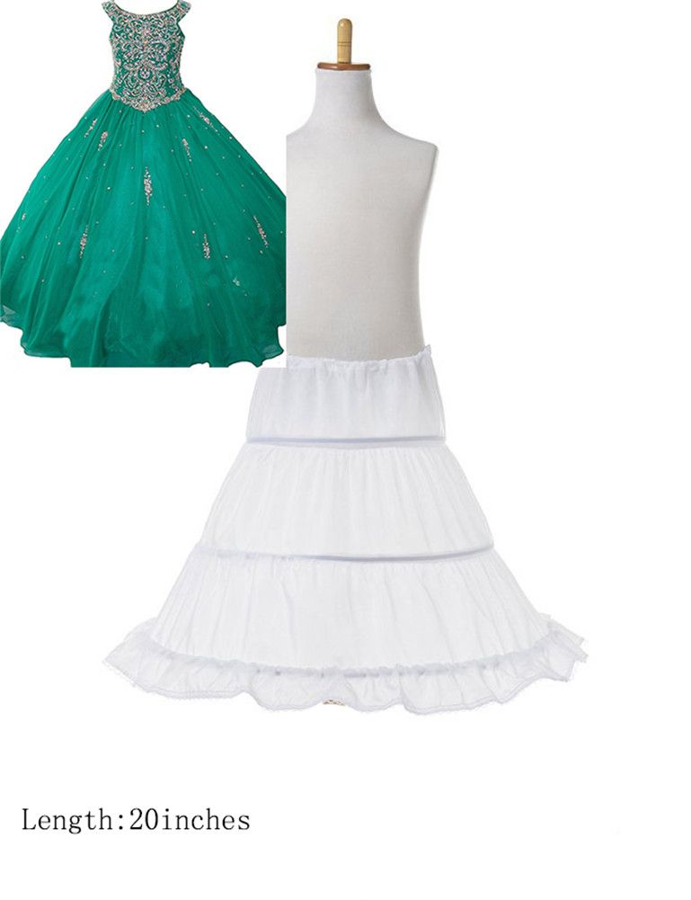 Girls 3 Hoop Flower Kids Pageant Dress 