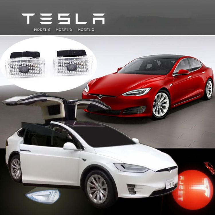 Grosshandel 2 Stucke 2017 Neueste Heisse Led Auto Logo Licht Tur Willkommen Licht Schatten Licht Fur Tesla Modell S Modell X Modell 3 Von Vivian Astra