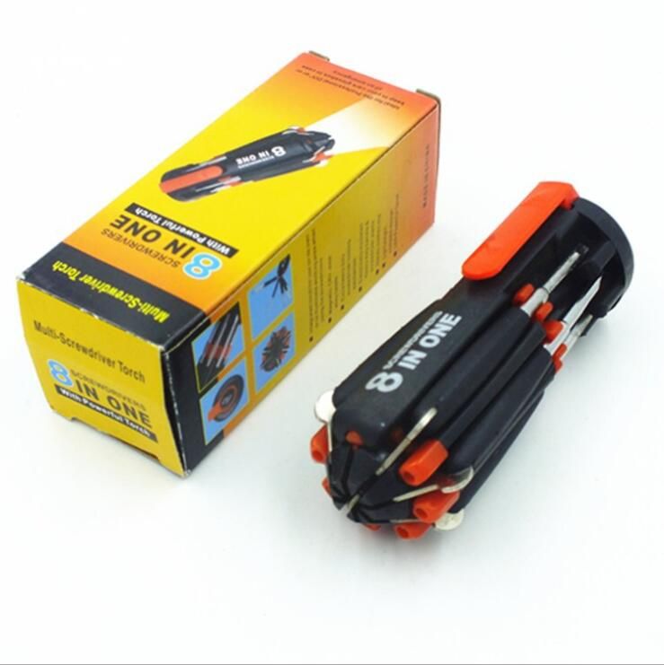 SCREWDRIVERS 8 IN 1 with POWERFUL TORCH UK SELLER FAST /& FREE DISPATCH