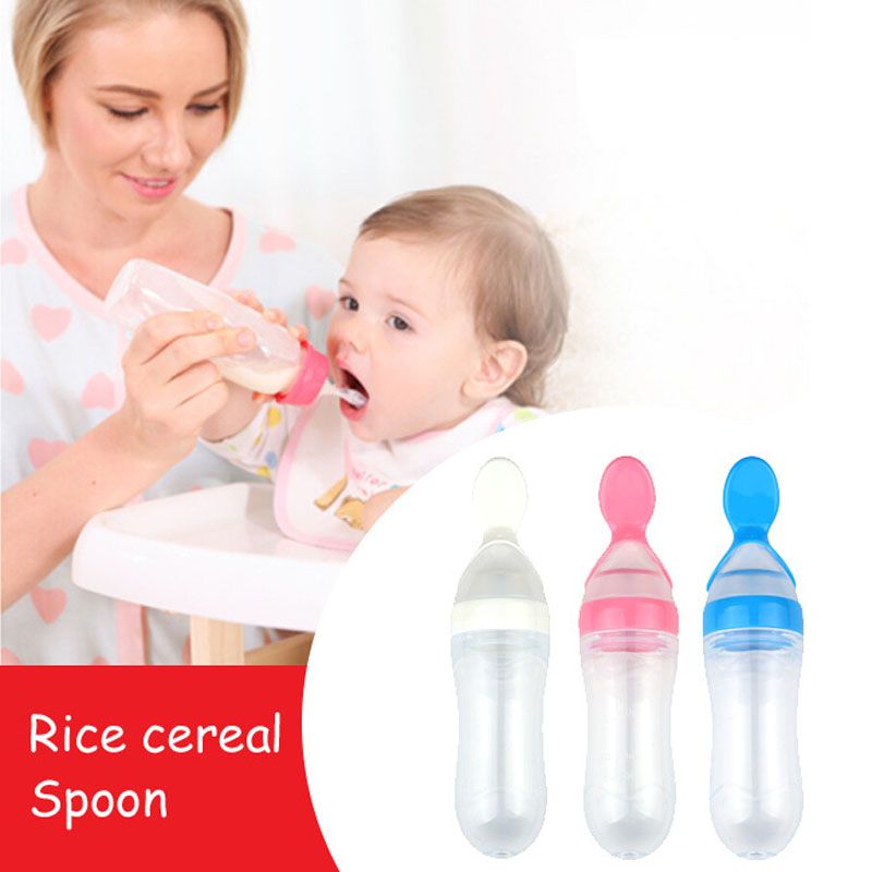 Baby Feeding Spoons Bottle Training Scoop Food Grade Silicone