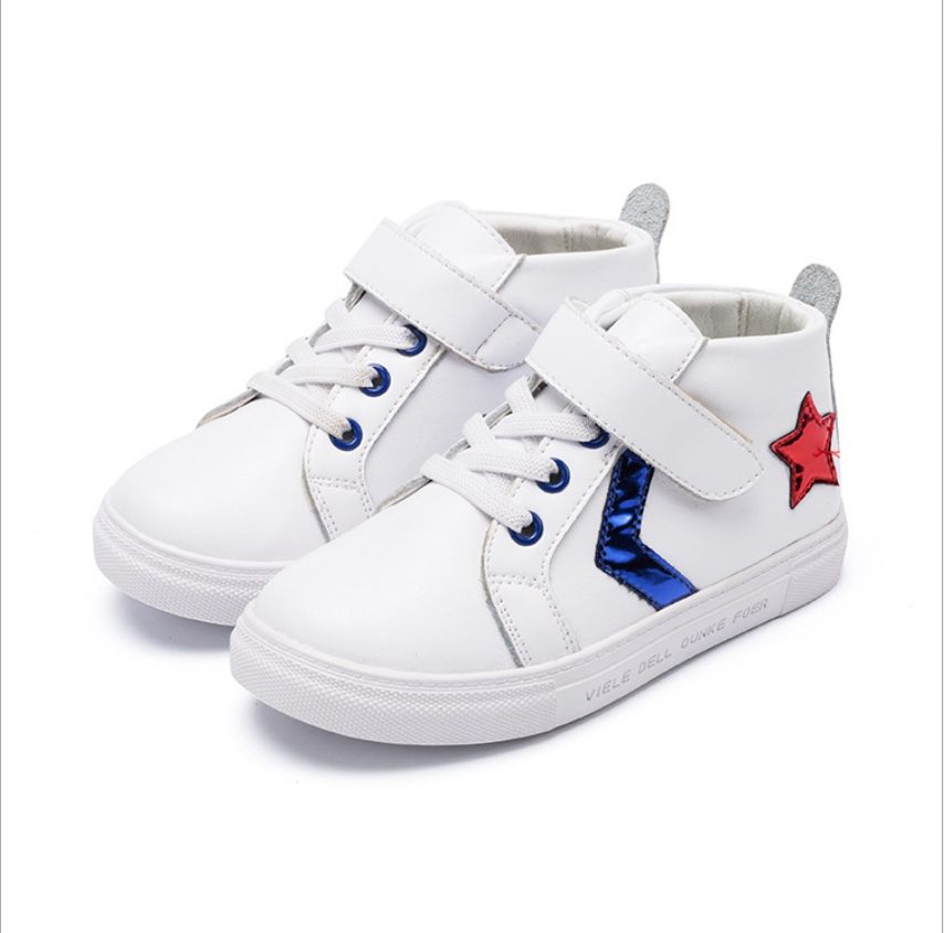 white shoes with gold stars