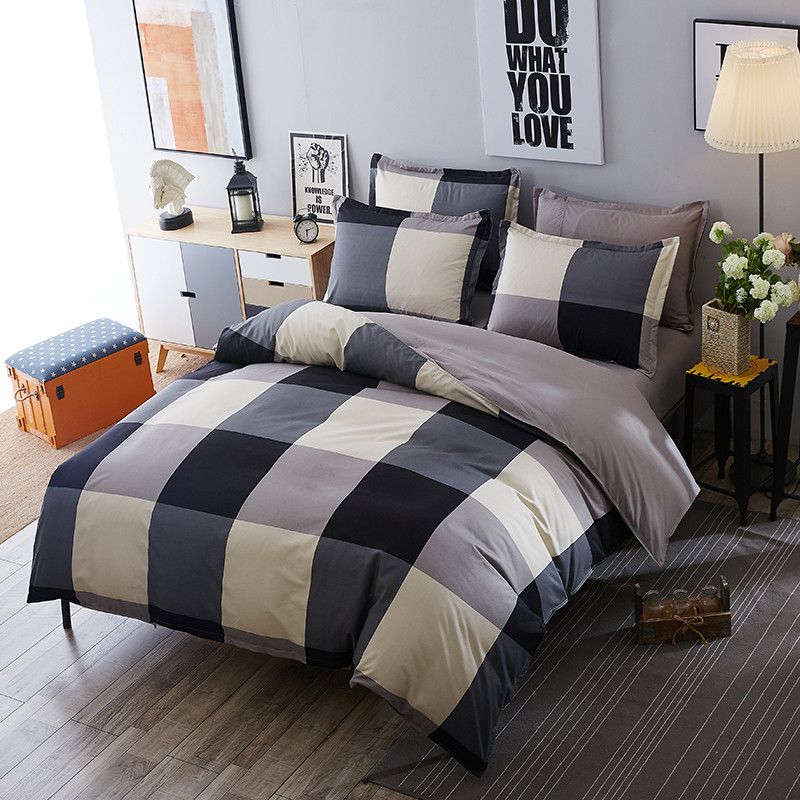 Brief Lump Square Bedding Sets Simple Style Comforter Set Duvet