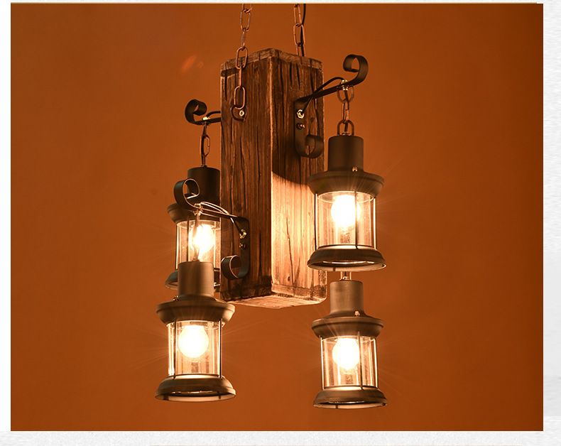 New Design Retro Industrial Pendant Lamp 4 Light Old Boat Ship - Wood Pendant Light Fitting New Design Retro Industrial Pendant Lamp 4 Light Old Boat Ship - Wood Pendant Light Fitting