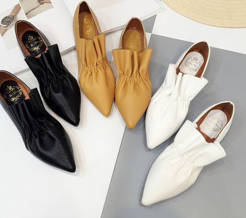 white pointed toe loafers