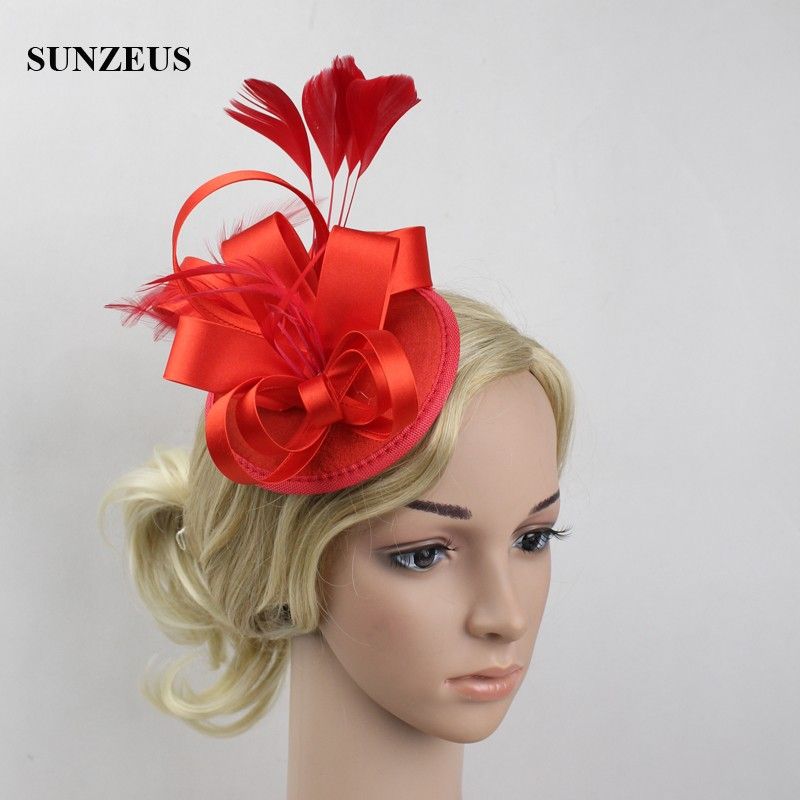 red wedding hats and fascinators