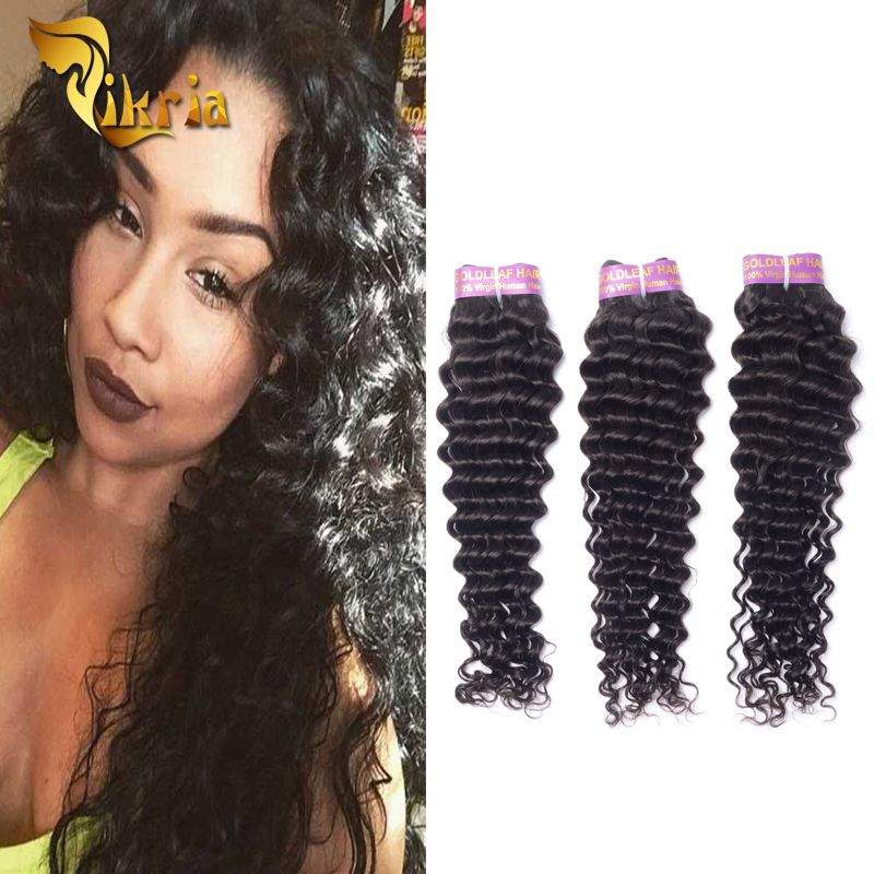 Crochet Bradis Deep Wave Human Hair Weave Brazilian Malaysian