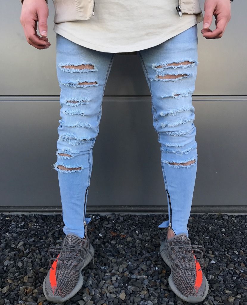 jeans with rips on bottom