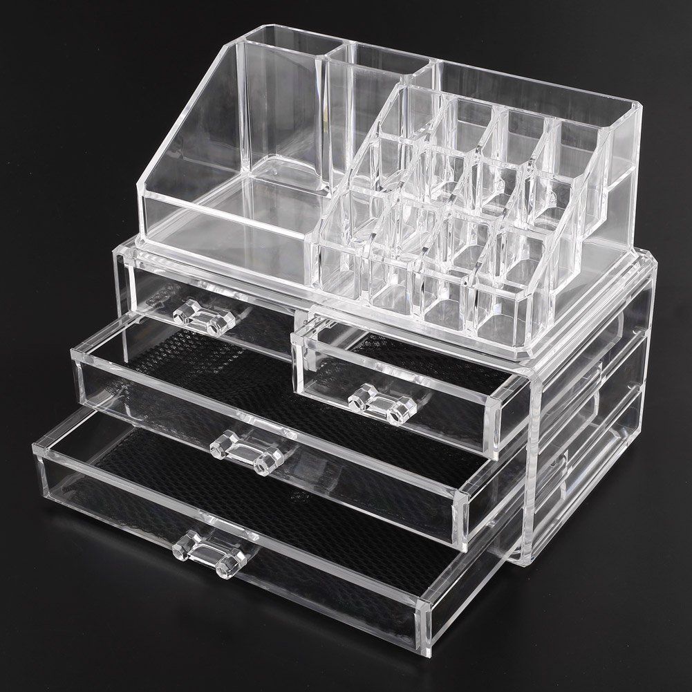 Acrylic Cosmetic Makeup Organizer Jewelry Display Boxes Bathroom