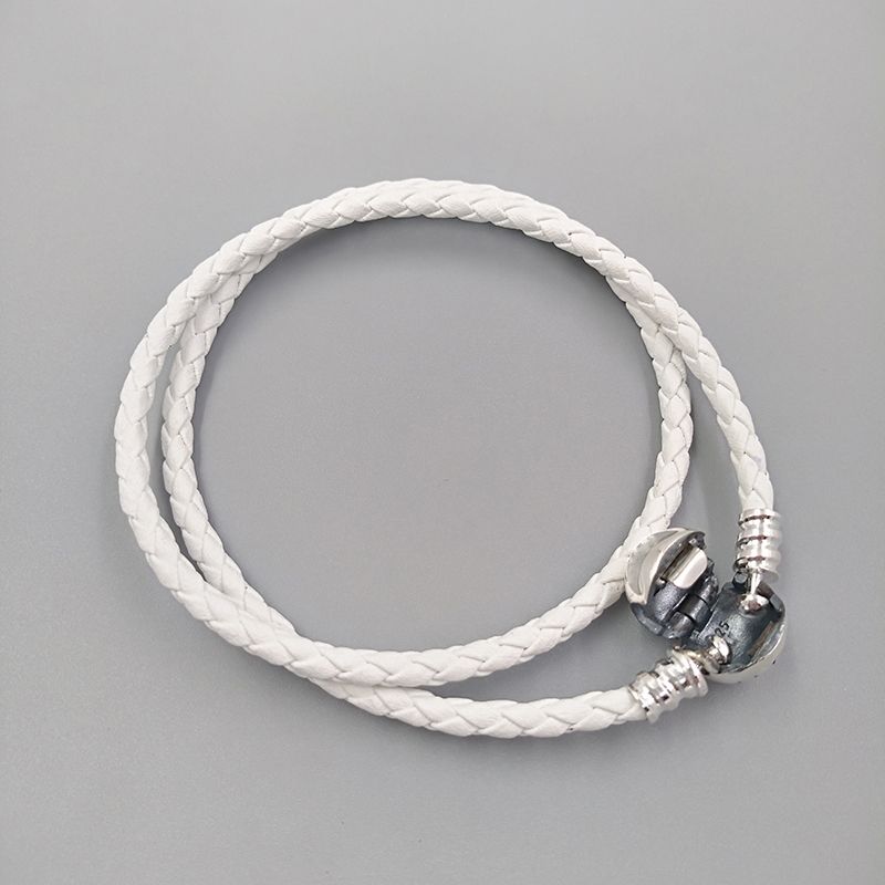 Ivory White Double Leather Bracelet