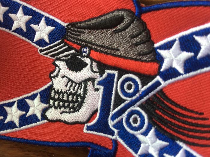 Iowa Biker State Flag Iron On Sew On Embroidered Patch 3 1/2"x 3 1/8" 