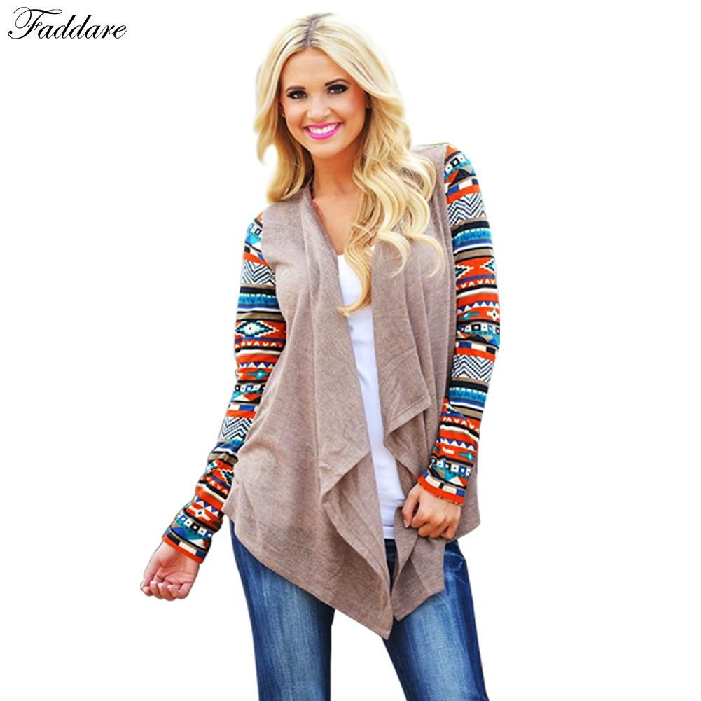 Venta Al Por Mayor Mujeres Tops Moda Cardigan Mujer Elegante Sin Cuello De Manga Cardigan Floral Patrón Asimétrico 9,92 € | DHgate