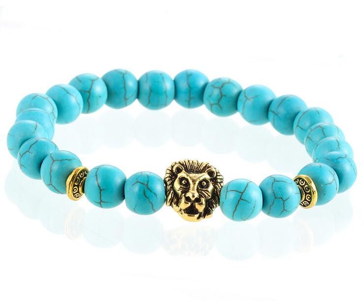 Gold Lion and Blue Turquoise