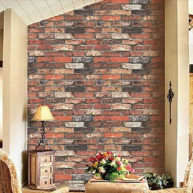 Vintage Natural Brick Wallpaper 3d Effect Realistic Faux Shabby