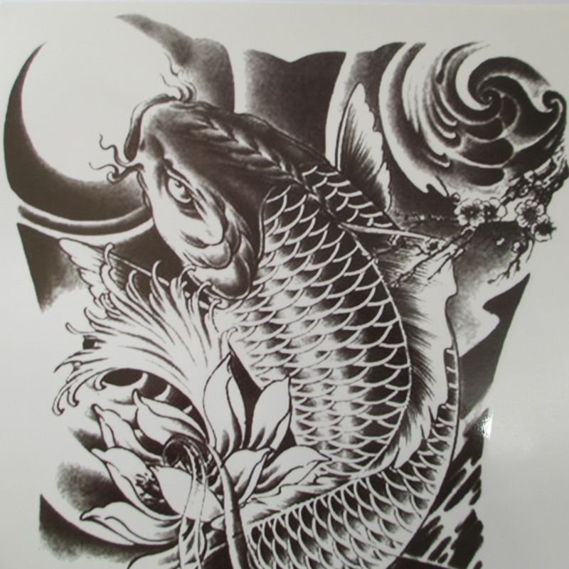34x48cm Large Full Backcarp Tattoos Men And Women Waterproof Big Fish Temporary Tattoo Stickers Fake Tattoo Designs Temporary Tattoo Henna Temporary Tattoo London From Beautys7 5 44 Dhgate Com