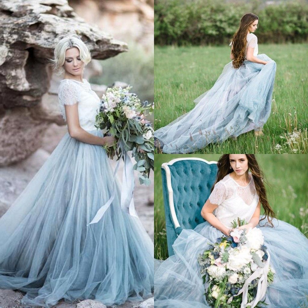 light blue grey bridesmaid dresses