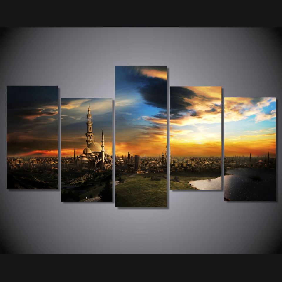 Art Cowboy Sunset Fantasy Canvas Picture Print Wall Art Landscape Home Decor Art Prints Wester Com Br