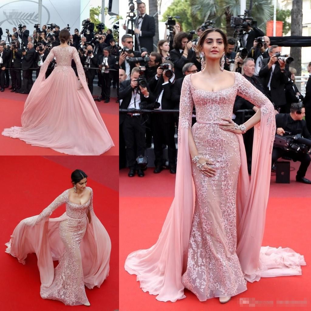 Cheap Sonam Kapoor Elie Saab Overskirt Evening Dresses 2017 Pink ...