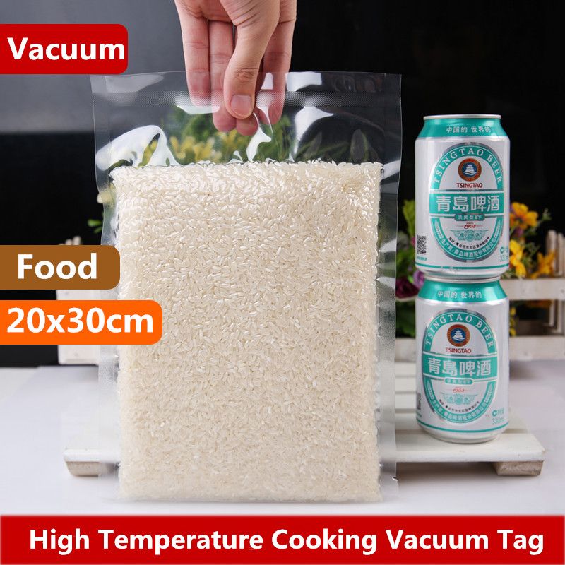2021 20x30cm High Temperature Cooking Vacuum Clear Packaging Freezer