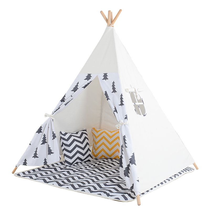 Acheter Pas Cher Gros Noir Arbre Imprime Enfants Tipi Quatre Poles Enfants Jouer Tente Coton Toile Tipi Pour Bebe Maison Ins Chaud Du 259 07 Fr Dhgate