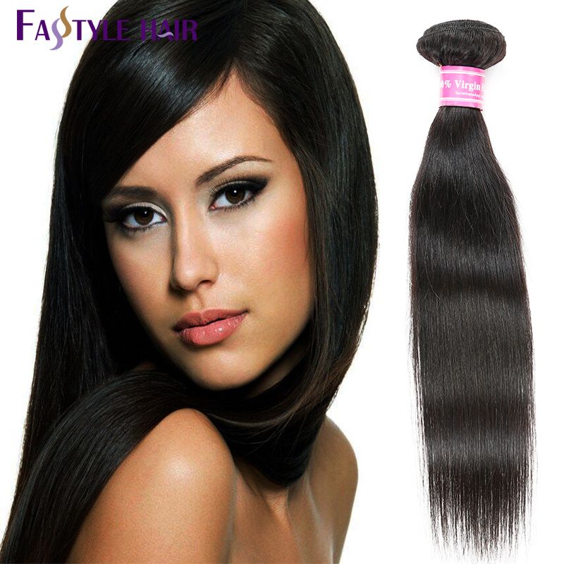 Hot Fastyle Peruvian Straight Hair Extensions Natural Black Double