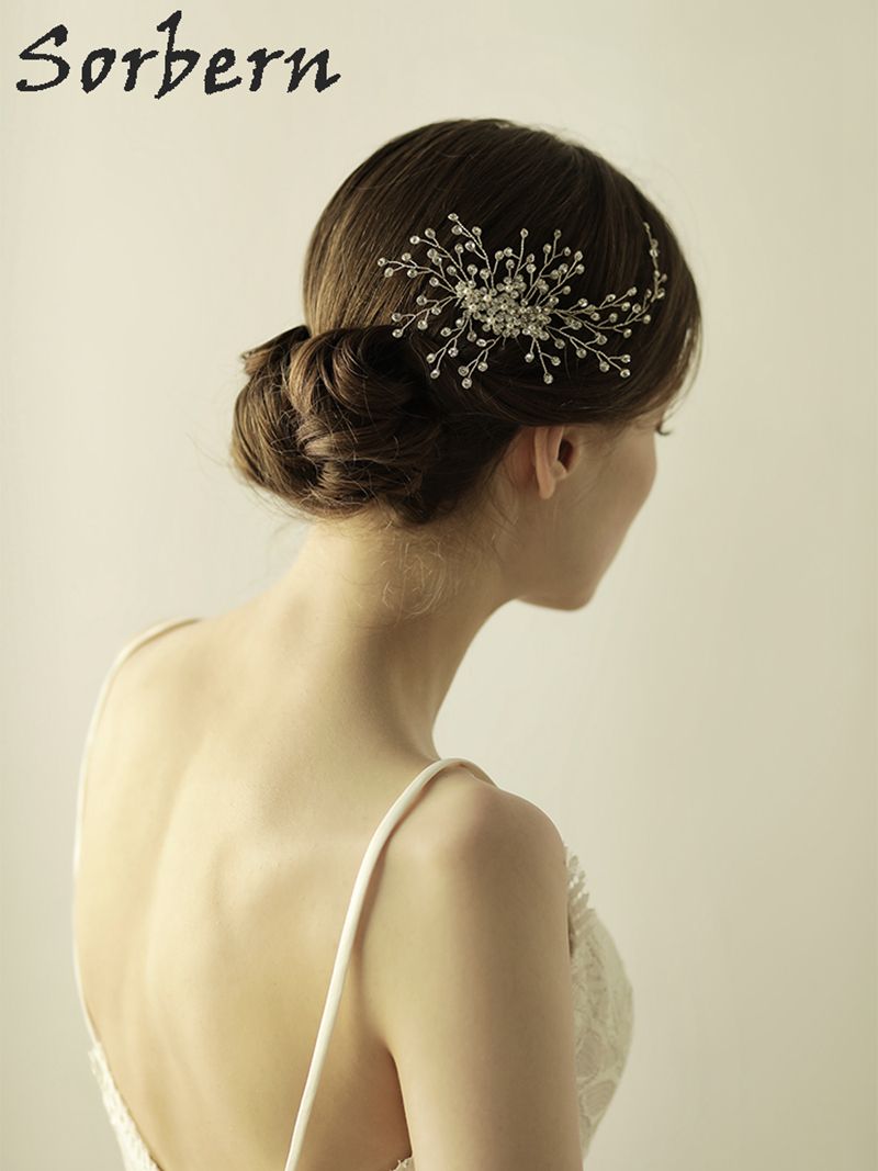 Sorbern European Design Headpiece Crystal Wedding Hair Jewelry Accessories For Women Cute Shape Silver Plated Hot Sell Bridal Hair Combs Decorative