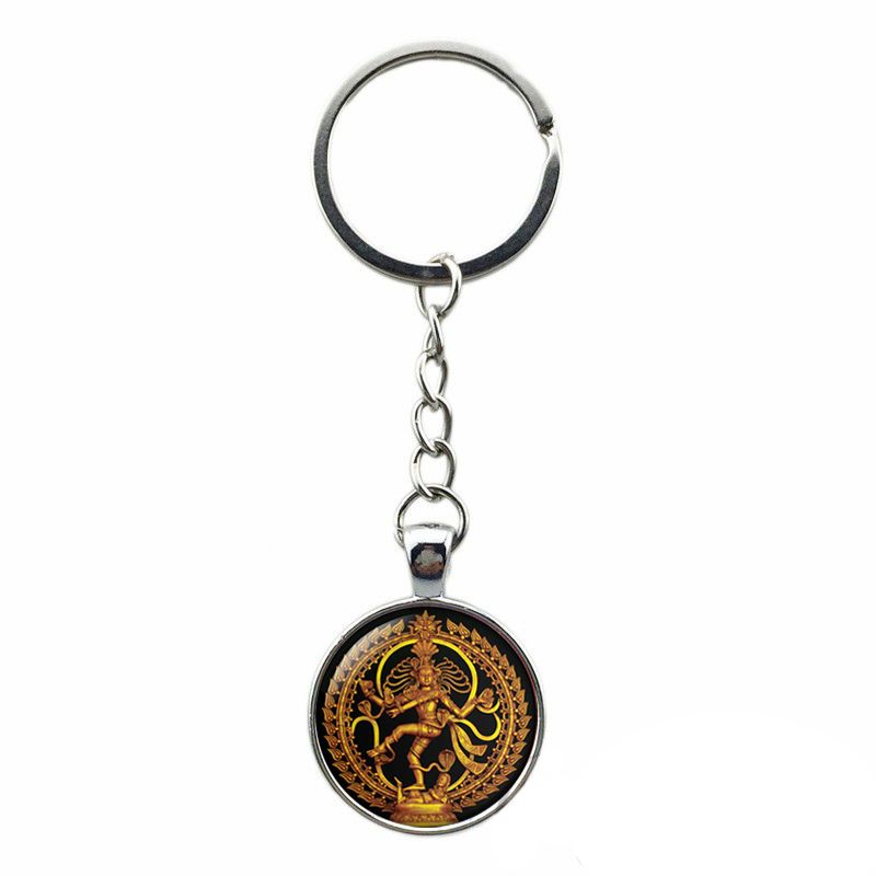 Golden Buddha Keychain for Car Key Ring Bag Accessories Dance of  Destruction Lord Shiva Pendant Buddhist Jewelry Amulet Hindu Charm