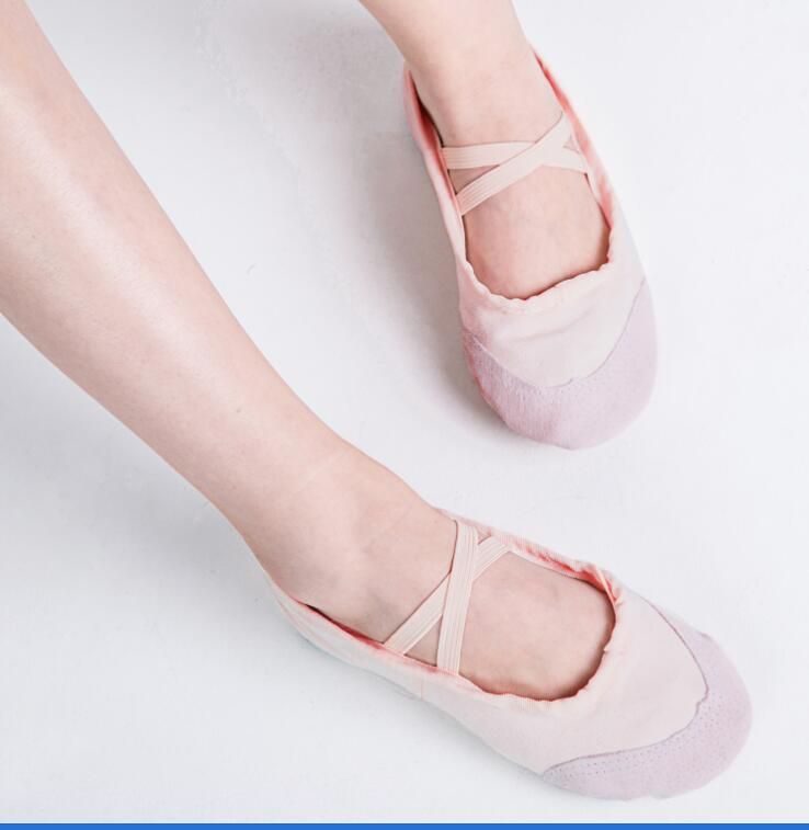 Women Ladies Ballet Shoes Canvas Yoga Gymnastic Split Sole Adults Size 1-8